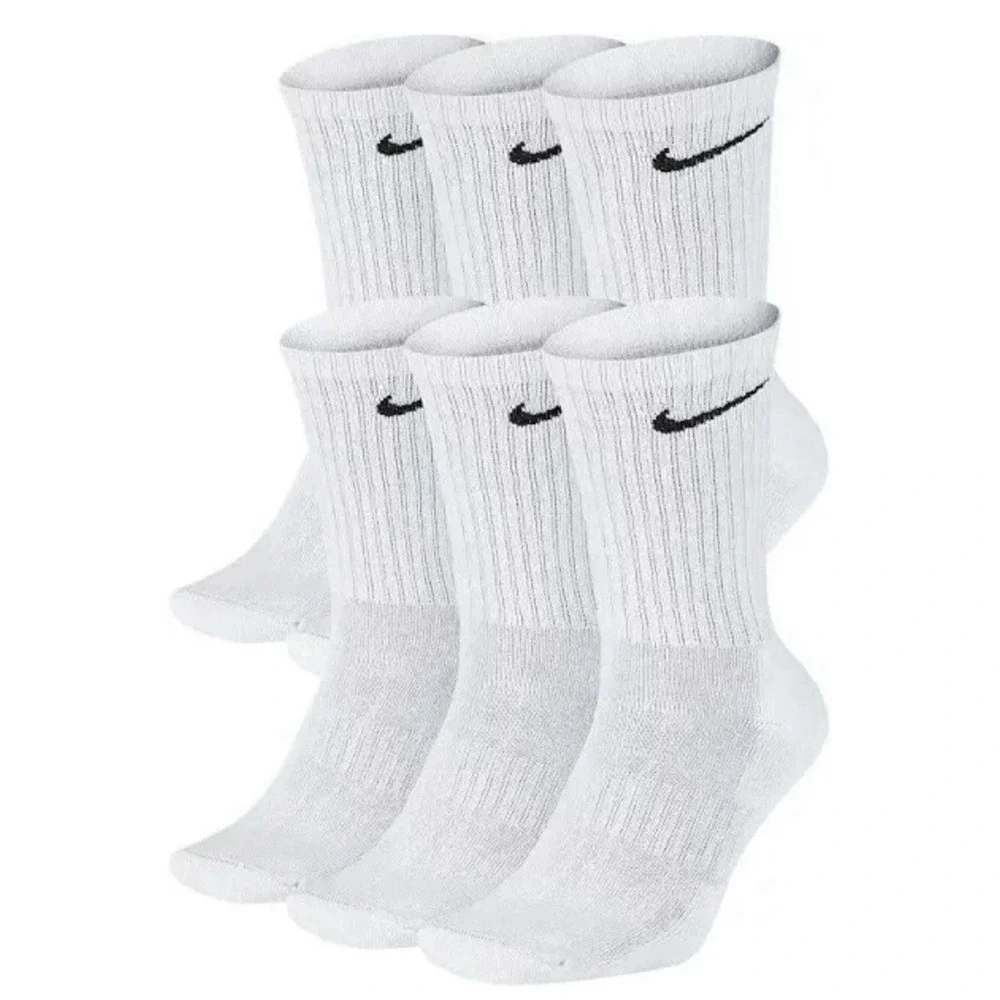 Nike Everyday Plus Dri Fit Cotton Cushion Crew Socks White 6 Pack M 8-12 W 10-13